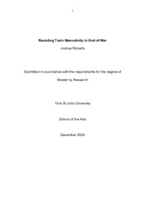 Resisting Toxic Masculinity in God of War - Research at York St John